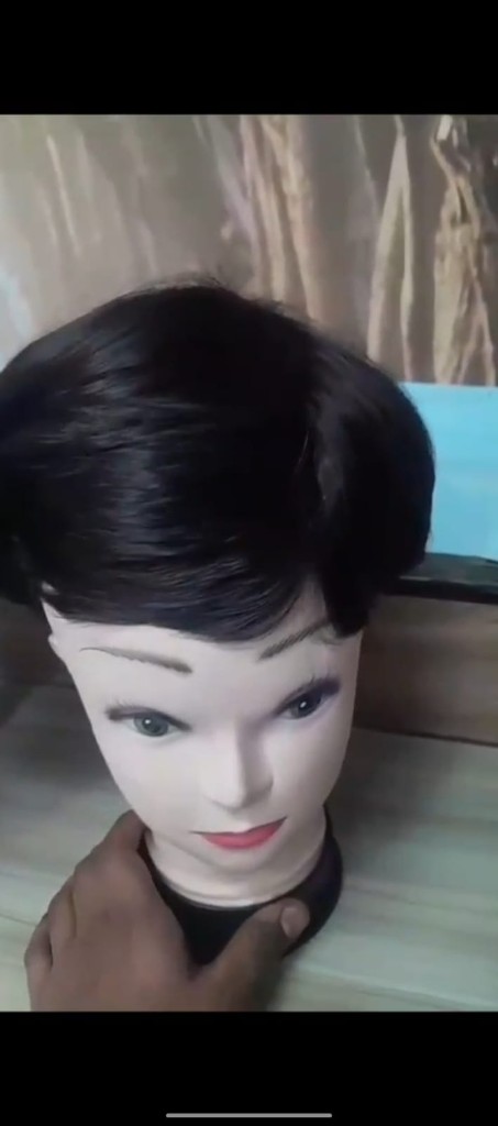 Short dark men’s hair system