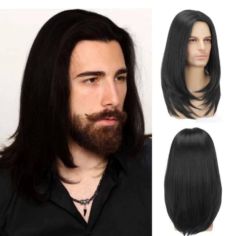 Long black men’s wig